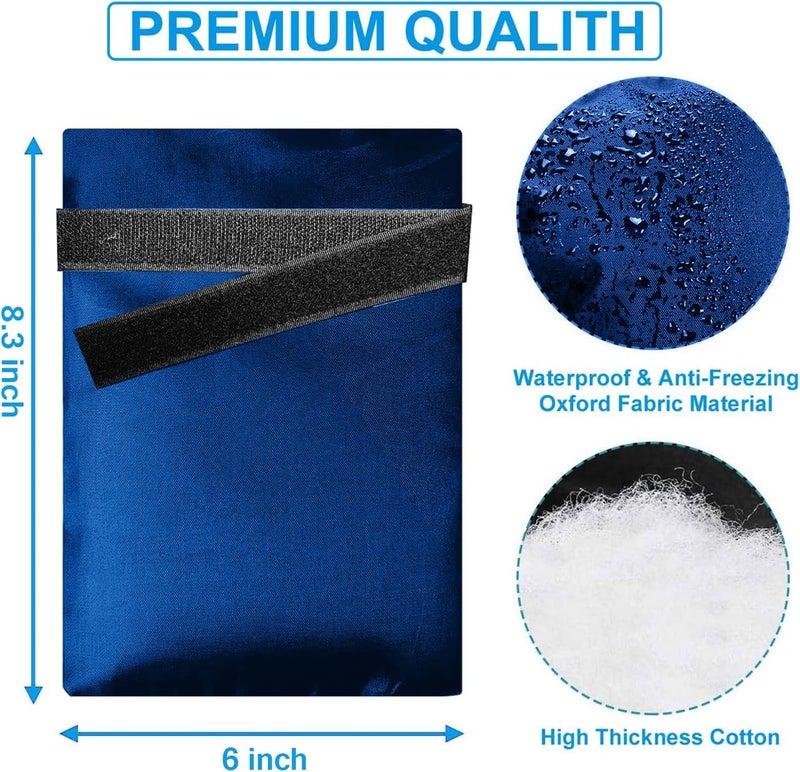 Actgan Outdoor Faucet Covers for Winter, 8.3"H x 6"W Thickened Outside Garden Faucet Socks for Freeze Protection, Reusable Insulated Hose Bib Faucet Covers, 6 Pack, Blue - Image 2